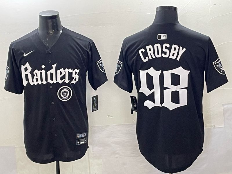 Men 2025 Oakland Raiders #98 Crosby Black 6th generation Joint Name Nike Limited NFL Jersey style 013->oakland raiders->NFL Jersey